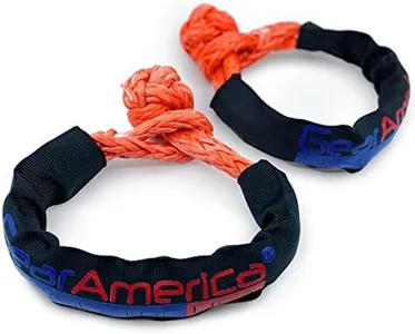 GearAmerica Synthetic Soft Shackles 1/2” Orange (2 Pack) - Made in The USA 45,000 lbs (22.5 US Tons) Strength - Off Road Recovery, Towing & More - Stronger Than Steel D Rings - Bag Included