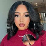 14" Bob Wigs for Women Human Hair, Glueless Wig Human Hair 4x4 Hd Lace Front Wig Body Wave Human Hair Wig Real Hair Wigs for Women Human Hair Pre Cut Lace Wear Go Glueless Wig for Beginner Friendly.