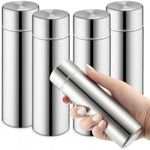 Vesici Mini Water Bottles 4.4 oz Cute Small Insulated Stainless Steel Purse Water Bottles Pocket Slim Flask Water Flask Keeps Drink Cold and Hot for Women Lunch Bag Coffee (Silver,4 Pack)