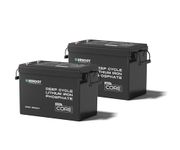 Renogy 300Ah Lithium Battery 12V Deep Cycle Battery LiFePO4 Battery, Extremely Small, with BMS, 4000-24000 Life Cycles, 2-Pack, Mini Series