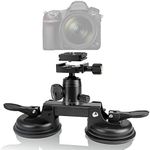 Professional Heavy Duty (20 lbs Load) DSLR Mirorrless Camera Suction Cup Car Mount Camcorder Vehicle Holder w/ 360°Panorama Ball Head + Quick Release Plate Compatible with Nikon Canon Sony RED BM