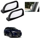 Auto Addict Car Side View Mirror Wide Angle Blind Spot Mirror/B-Pillar for Rear Seat Passengers (Pack of 2, Black) with Convex Mirror Compatible for Mahindra XUV 700