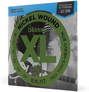 D'Addario EXL117 Nickel Wound Electric Guitar Strings, Medium Top/Extra-Heavy Bottom, 11-56