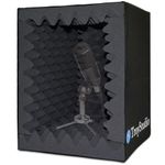 TroyStudio Portable Sound Recording Vocal Booth Box - |Reflection Filter & Microphone Isolation Shield| - |Large, Foldable, Stand Mountable, Super Dense Sound Absorbing Foam| (Small Size)