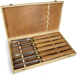 WEN CH11 6-Piece Artisan Chisel Set with 6-Inch High-Speed Steel Blades and 10-Inch England Beech Handles