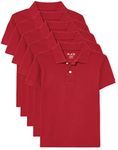 The Children's Place Boys Short Sleeve Pique Polo,Classic Red 5 Pack,S (5/6)