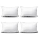 OTOSTAR Pack of 4 Throw Pillow Inserts, 12 x 20 Rectangle Cushion Inner Soft Fluffy Plump Stuffer Cushion Pads White Decorative Pillow Inserts