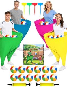 Granny Pants Yard Game, 4Pcs Granny Pants Outdoor Games, 12 Colorful Bouncy Balls & 2 Air Pump, Outdoor Tossing Games for Family Children's Mother's Father's Day Carnival Party Reunion Gathering