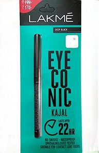 Lakme Eyeconic Kajal, Deep Black, 0.35 g