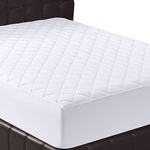 Prime Linens Quilted Fitted Mattress Protector Bedding Mattress Cover Topper Protection Extra Deep Stretches 35Cm Great Fit (King, 150x200Cm) White