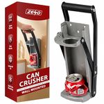 ZENO Can Crusher & Bottle Opener | 500ML Heavy Duty 16OZ 2 in 1 Crushes Soda Cans and Beer Cans | Large Beer Tin Can Crusher Wall Mounted Recycling Tool Bottle Opener | Plastic Bottle Crusher