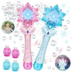 VATOS Bubble Machine 2 Packs for Kids, Automatic Bubble Wand 10000+ Bubbles Per Minute, Light & Music Bubble Blower, 2 Windmill & 200ml Solution, Bubble Toy for Girls Boys Adult Outdoor Party Wedding