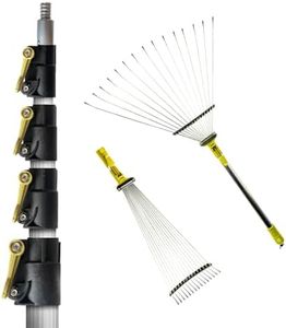 DOCAZOO - DocaPole Roof and Yard Rake Extension Pole - Adjustable, Telescopic, Clean Leaves, Sticks and Debris - 7 to 30 Foot