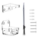 Cosmos 1 Set Lightsaber Wall Mount Stand Darksaber Display Holder Acrylic Black Lightsaber Wall Rack Dark Saber Stand for Vertical Displaying Darksaber, Lightsaber, Sword and Cue (Transparent Clear