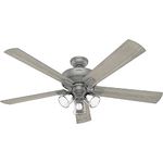 Hunter Fan Company 51098 Crestfield Ceiling Fan, 60, Matte Silver