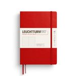 LEUCHTTURM1917 373977 Notebook Medium (A5), Hardcover, 251 Numbered Pages, Cherry, Dotted