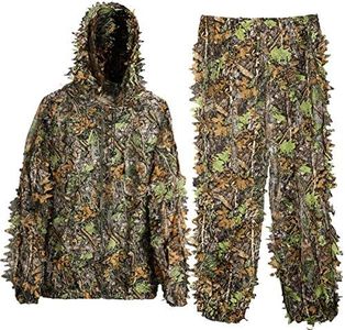 MOPHOTO Ghillie Suit 3D Leafy Camo Hunting Suits, Woodland Gilly Suits Gillies Suits for Men, Leaf Camouflage Hunting Suits