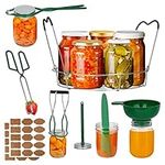 Tisovixo Canning Kits, Canning Supplies Boxed Set, Stainless Steel Set, Jar Lifter, Folding Rack, Tongs, Complete Multifunctional Canning Tools, Canning kit Includes Wide Mouth Funnel for Mason Jars