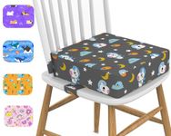 Toddler Booster Seat for Dining Table, KIDUN Upgrade 4 inch Heightening Cushion for Kids Chair, Adjustable, Heightening Booster Seat Pad for Boy/Girl, Toddler Booster Cushion.(Buckle/Pink) (Dark Gray)