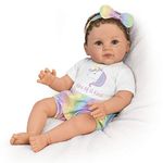 The Ashton - Drake Galleries 'One Of A Kind Katherine' So Truly Real® Baby Doll – Reborn & Lifelike Wears Unicorn-Themed T-Shirt. Realtouch® Vinyl Skin, Weighted & Poseable. Magnetic Dummy