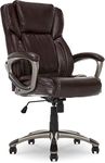 Serta Works Executive Office Chair, Bonded Leather, Brown