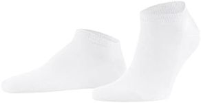 FALKE Men's Family Trainer Socks, Thin colorful Ankle Socks Plain Pattern For Summer Or Winter Work Or Casual Looks, Cotton, White (White 2000), US 12.5-15, 1 Pair