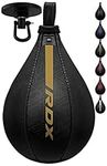 RDX Speed Bag Boxing Ball and Swivel Set, Maya Hide Leather Dodge Striking Mount Kit with Additional Bladder, MMA Muay Thai Punching Workout Kicking Martial Arts Training Home Gym Exercise Speedball