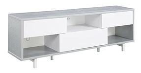 Convenience Concepts Designs2Go Newport Ventura 60-Inch TV Stand, Weathered Gray/White