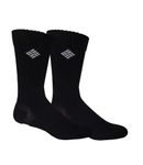 Columbia Men's 2 Pack Medium Weight Hiking Crew Socks, Black, 4.5-12 UK