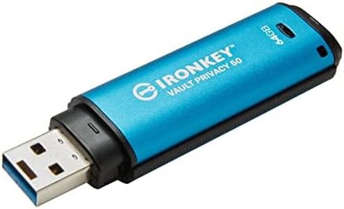 Kingston Ironkey Vault Privacy 50 USB 64GB Flash Drive | FIPS 197 Certified | XTS-AES 256-bit | BadUSB and Brute Force Protection | Mult-Password Option | IKVP50/64GB