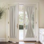 PONY DANCE Front Door Blinds - Blackout Patio Panel Top and Bottom Rod Pocket French Door Curtain for Privacy Bonus Tiebacks, 54 x 72 inches, Cream, Set of 1