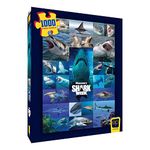 USAOPOLY Shark Week Shiver of Sharks 1000 Piece Jigsaw Puzzle | Collectible Puzzle Artwork Featuring Great White Shark | Discovery Channel Shark Week Puzzle, Multicolor (PZ042-677-002200-06)