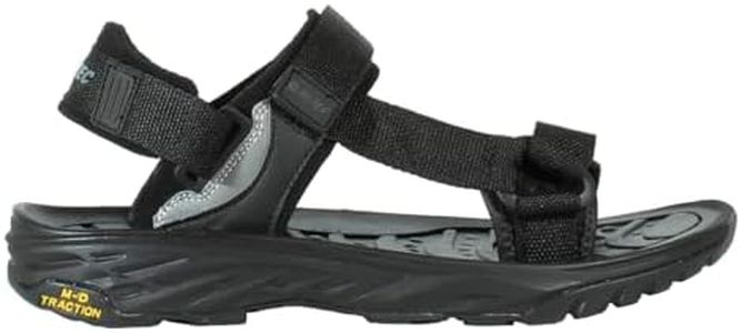 Hi-Tec Sandalias hombre trekking ULA RAFT, calzado verano para Todo Terreno, sandalias hombre verano cómoda (Black/Silver, Sistema tallas calzado EU, Adulto, Hombre, Números, mediano, 43)