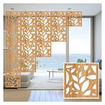 YJEUZCD Hanging Room Divider, 5mm Thick Indoor Openwork Lightweight Wood Plastic Living Room Partitions Panel Screen, Waterproof Entrance Hall Decoration Screen, 3 Colors (Color : Natural, Size : 15