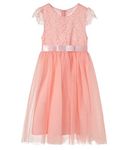 Rysly Girl Lace Long Dress Toddler Tulle Tutu Party Princess Dresses (Light Pink, 130)