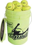 Rawlings | Bucket of 12 Practice Softballs | All Ages | 12" RFPBP12SY | Synthetic Cover