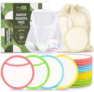 Organic Reusable Makeup Remover Pads, Pluggable & Eco-Friendly Natural Bamboo Cotton Rounds with Laundry Bag and Dry Net Bag, 16Pcs Double-Layer Cloths Bamboo Soft Cotton Rounds for All Skin Types