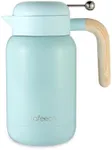 Aura Thermal Coffee Carafe Tea Pot for Keeping Hot & Iced Cold - Vacuum Insulated - Thermos Water Pitcher - Beverage Dispenser - Cool Touch Handle & Lid - BPA Free - 1.5 Liter - Blue