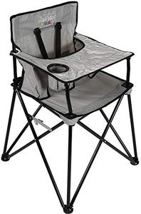 ciao! baby Portable High Chair for Travel, Fold Up High Chair with Tray, Grey Check