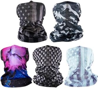 S A Company 5 Pack UV Face Shield Multipurpose Protector Neck Gaiter Elastic Face Mask Patriotic Design for Men, Rider