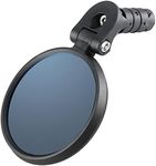 Venzo Bicycle Bike Accessories Handlebar End Mount Mirror Blue Lens 75% Anti-Glare Glass - Great for Road or Mountain Rear View - Left