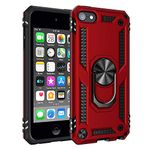 BestST [Tough Armor iPod Touch 5/6/7 Case inch with Reinforced Kickstand and Heavy Duty Protection and Air Cushion Technology for Apple iPod Touch 5/6/7(2018)(Red)