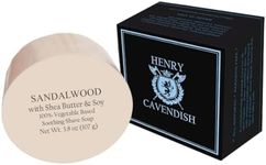Henry Cavendish Sandalwood Shave Soap for Men & Women - Premium Quality, All Natural, moisturizing Shaving Puck made with Shea Butter & Coconut Oil for a Rich Lather and a Smooth Comfortable Shave for Ladies and Gentleman. 3.8 Oz Puck Refill