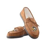 FOCO Mens NHL Team Logo Moccasin Slippers