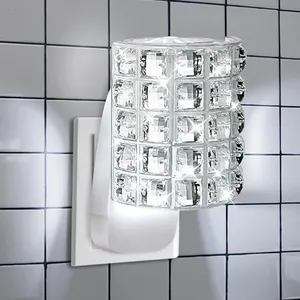 Hohean Wall Fragrance Plug in with Night Light, Compatible with Bath & Body Works WallFlower Fragrance, Wall Plug Essential Oil Diffuser with Nightlight for Home, Office, Square Rhinestone (1 Pack)