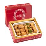 Assorted Baklava Box with 5 Varieties in Royal Red Tin Gift Box 250 Gms