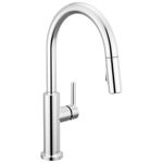Delta Faucet Nicoli Kitchen Faucet with Pull Down Sprayer, Chrome Kitchen Sink Faucet, Modern Kitchen Faucet, Kitchen Faucet with Sprayer, Single Hole Kitchen Faucet, Chrome 19867LF