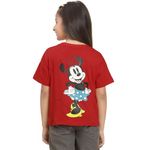 Kidsville Mickey & Friends Printed Regular Fit Red Cotton Girl's T-Shirt