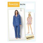 Butterick Pattern 6296 A5 Sizes 6-14 Misses Top/Shorts and Pants Sewing Pattern, Multi-Colour White