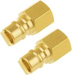 Joywayus 3/8" Brass Quick Connect Propane Fitting Adapter Male Plug x 3/8" NPT Female Thread for Propane BBQ Grill/Heater/Fireplace/RV Trailer (Pack of 2)